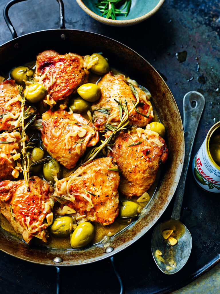 Chicken with Spanish Olives Recipe | One Pan Spanish Chicken