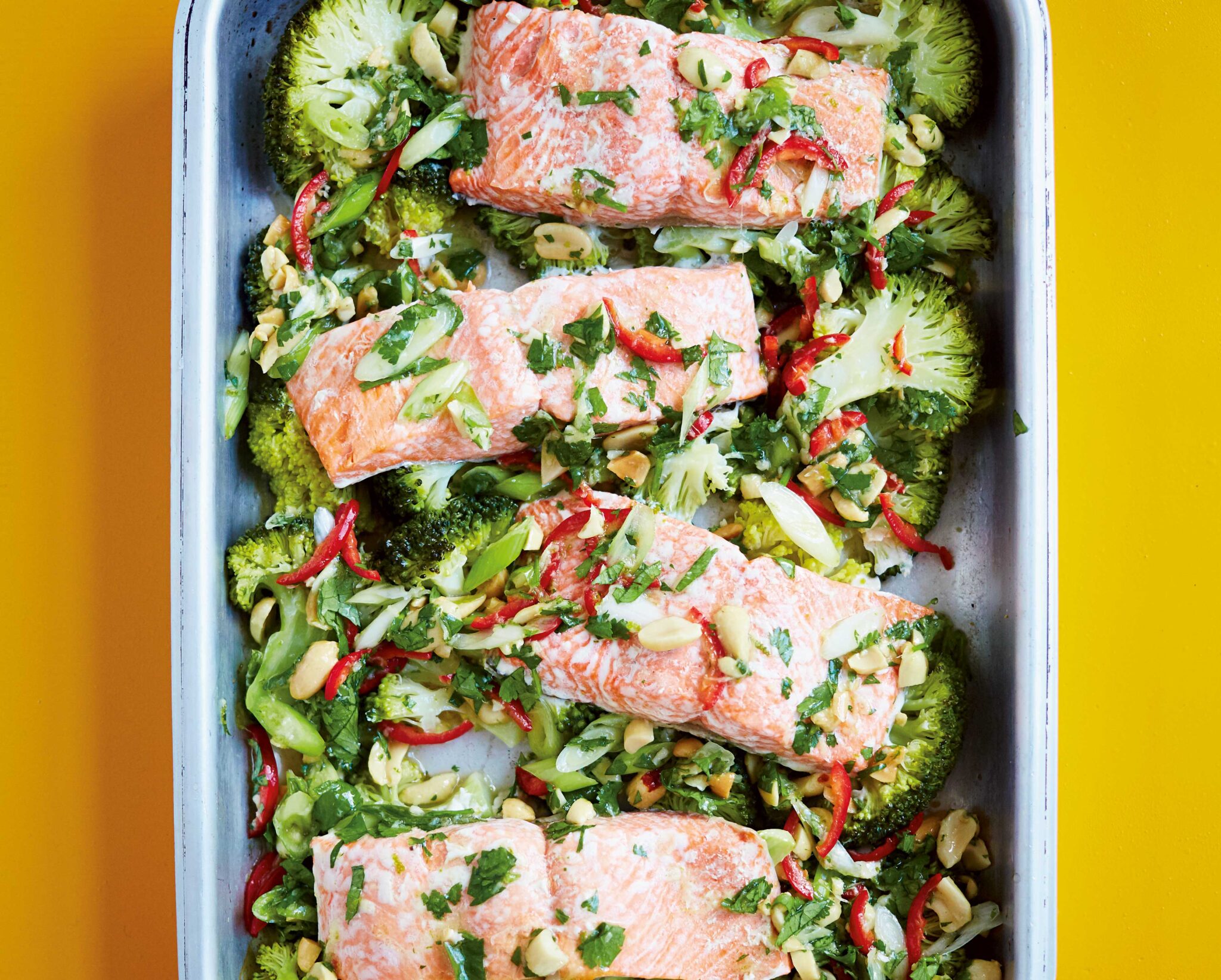 Rukmini Iyer One Pan Salmon And Broccoli Recipe | Easy Salmon Traybake