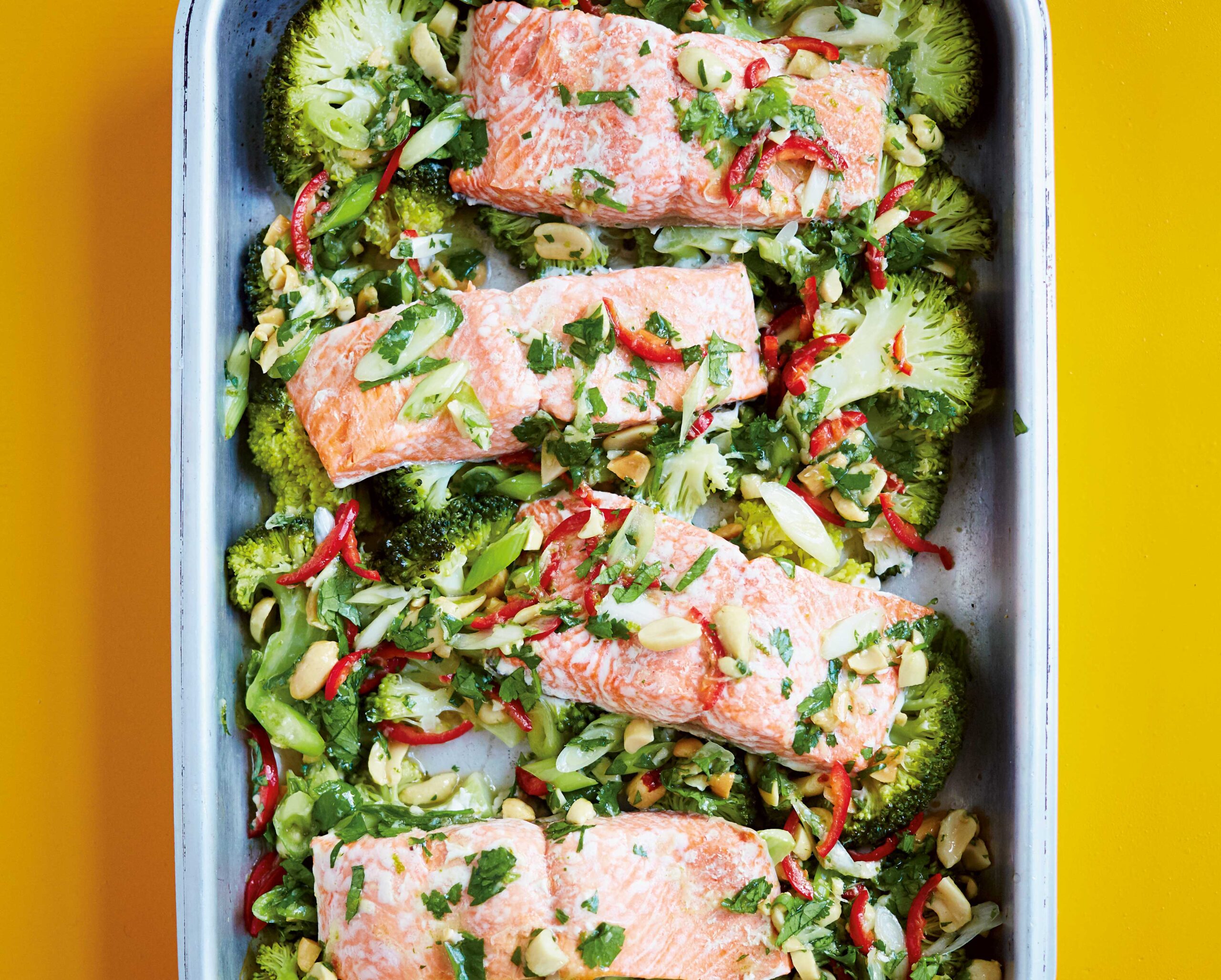 Rukmini Iyer One Pan Salmon and Broccoli | Easy Traybake Dinner