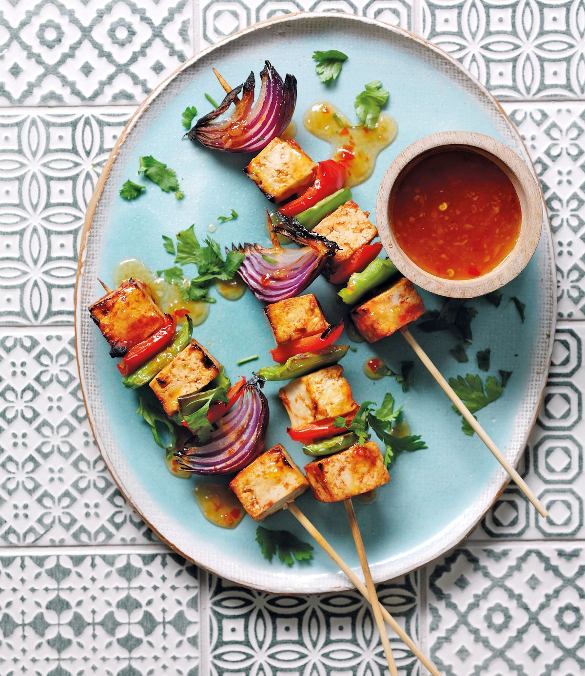Tofu Kebabs with Sweet Chilli Sauce