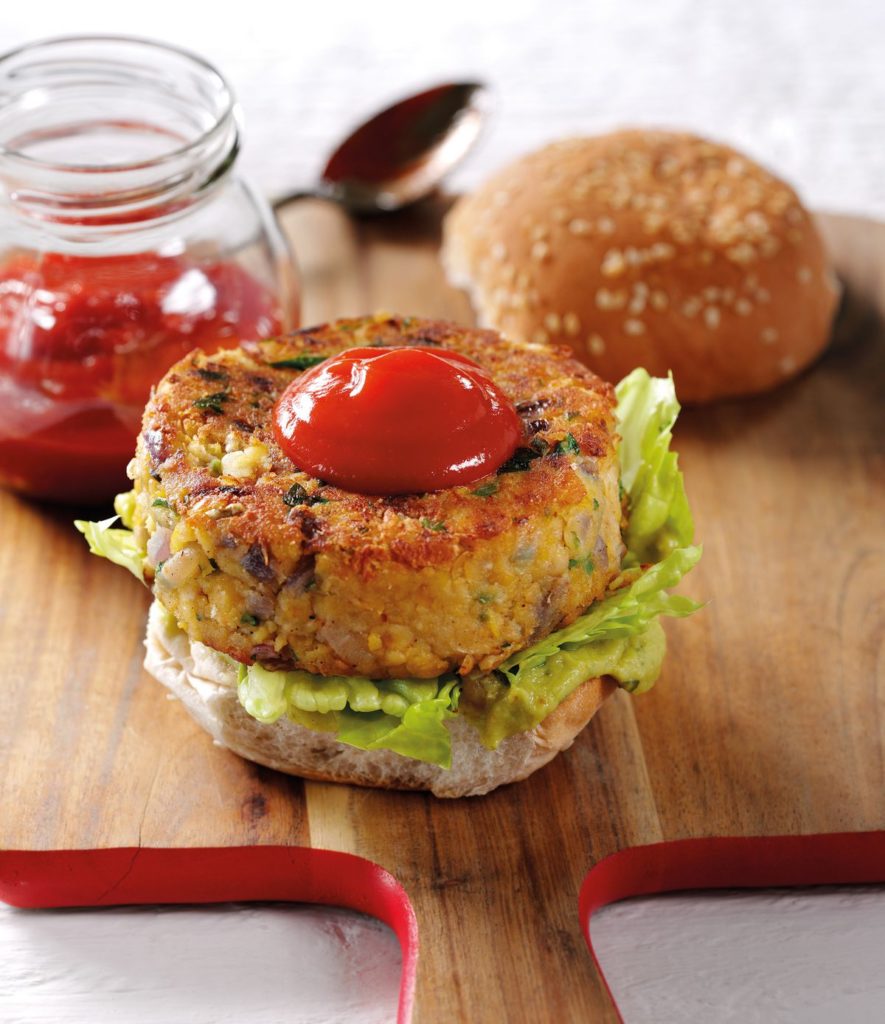 Mexican Veggie Burgers with Sriracha Ketchup