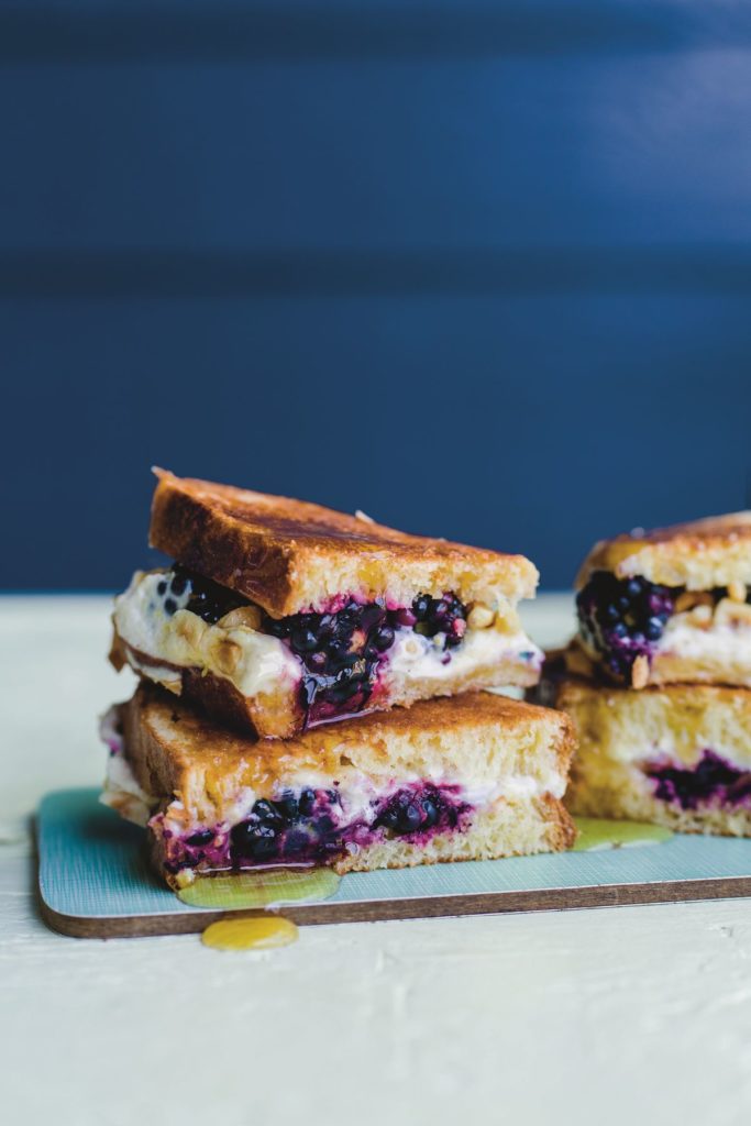 Blackberry Cheesecake Grilled Cheese Sandwich