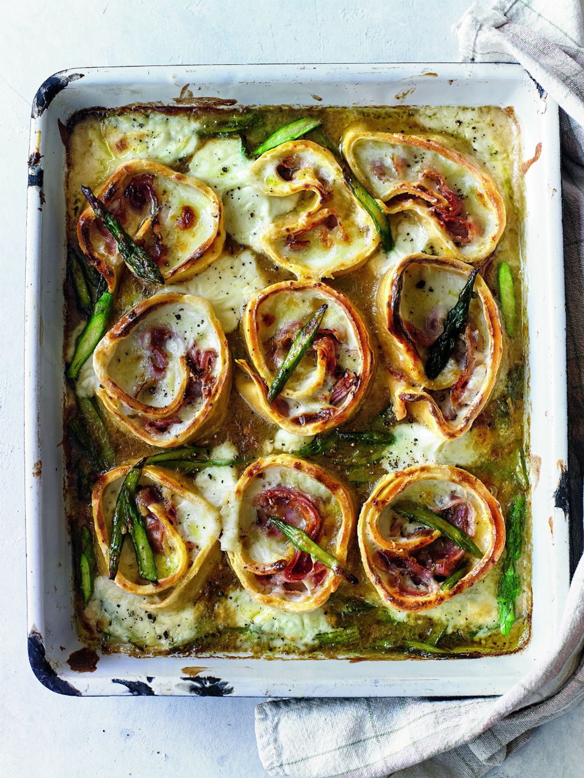 Ham and Asparagus Pasta Nests (Rotolo)