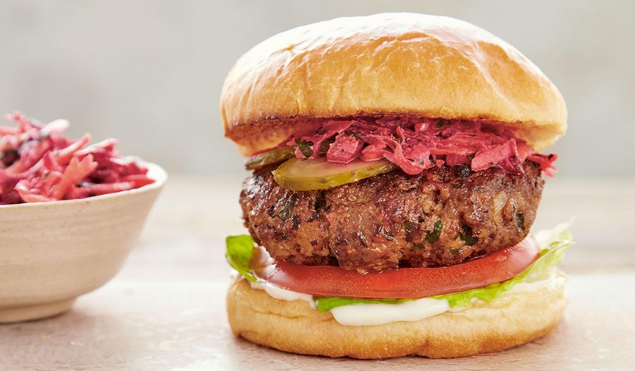Beef burgers with Beetroot