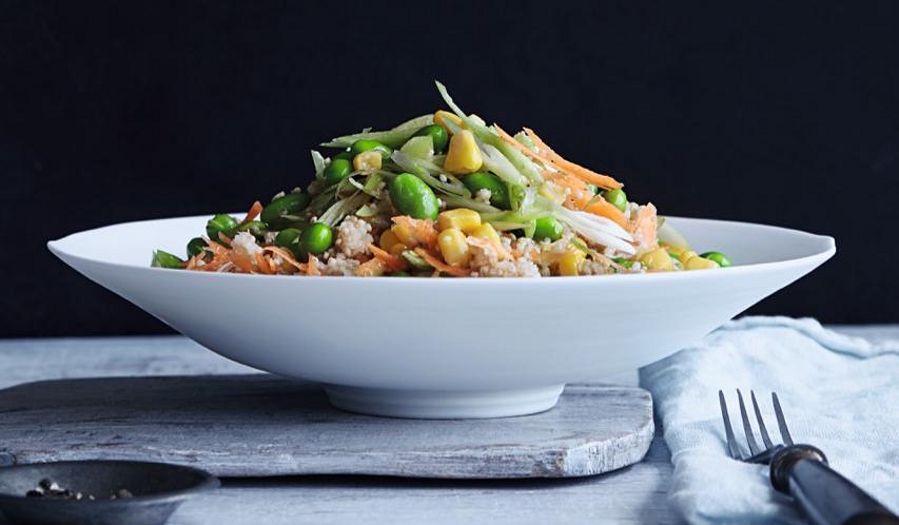 Quinoa and Edamame Salad with Honey and Ginger Dressing by Annabel Karmel