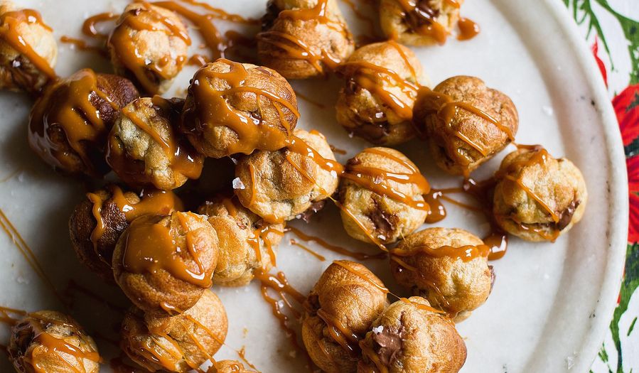 Salted Caramel and Chocolate Cream Profiteroles from The Great British Bake Off: Christmas