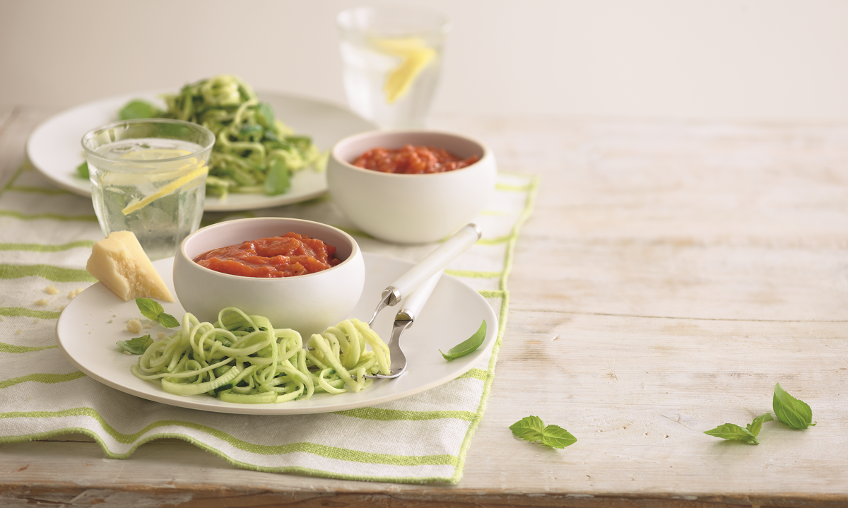 Courgetti with Fresh Tomato Sauce