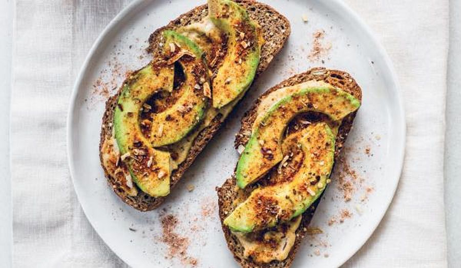 Spicy Avocado on Toast with Hummus | Vegan Breakfast