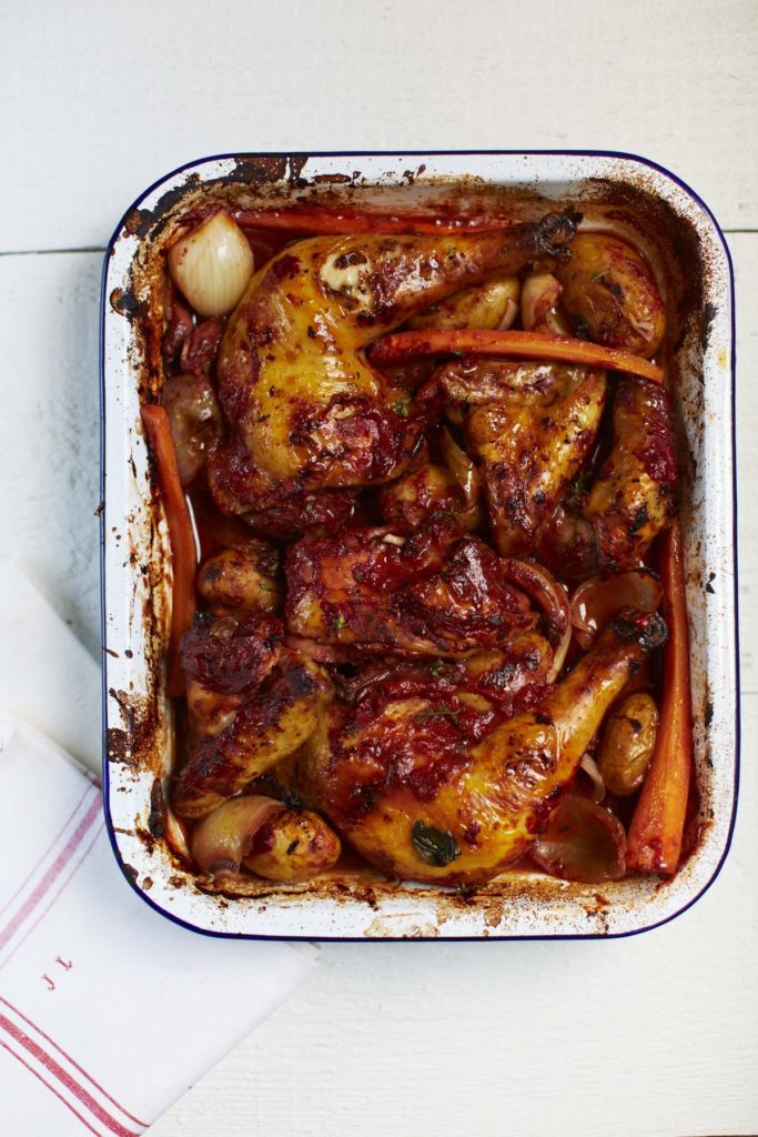 Poulet rôti au vin rouge (Roast Red Wine Chicken)