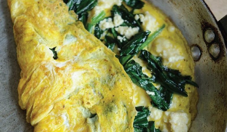 Omelette with Caerphilly & Wild Garlic