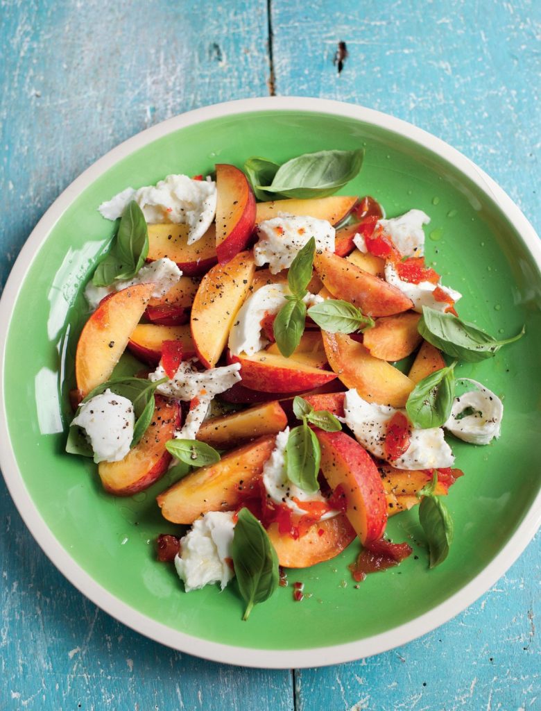 Peach and Mozzarella with Sweet Chilli and Tomato Glaze