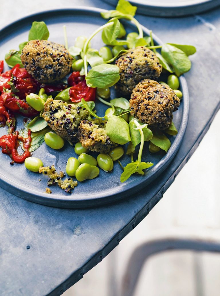 Quinoa and Broad Bean Falafel with Lemon | Vegetarian Recipe