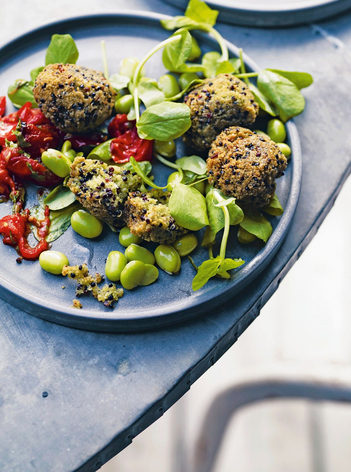 Quinoa and Broad Bean Falafel with Lemon