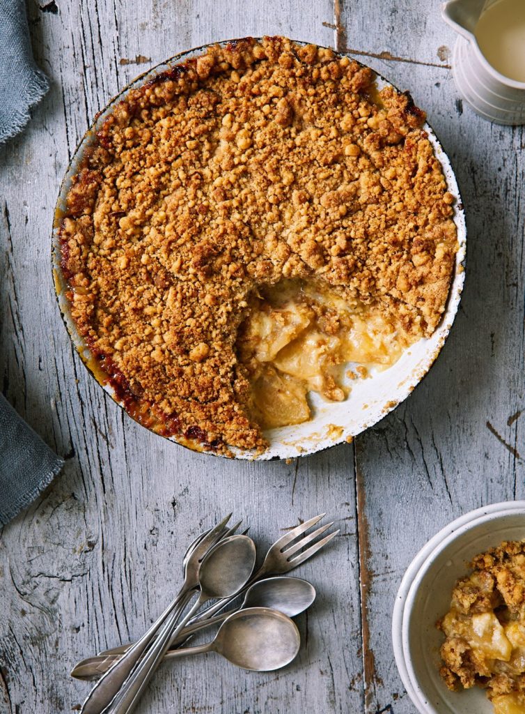 Apple and Custard Crumble