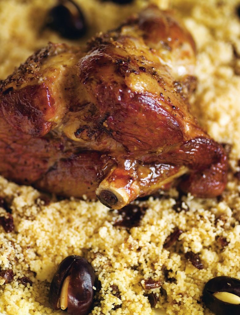 Roast Shoulder of Lamb with Couscous and Date Stuffing (Dala M’Aamra Bi Kesksou Wa Tmar)