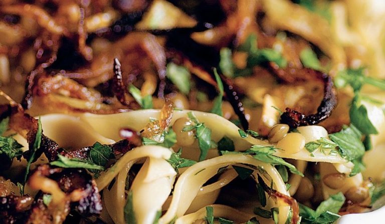 Claudia Roden Moroccan-inspired Lentils with Pasta |  Rishta Bi Addas