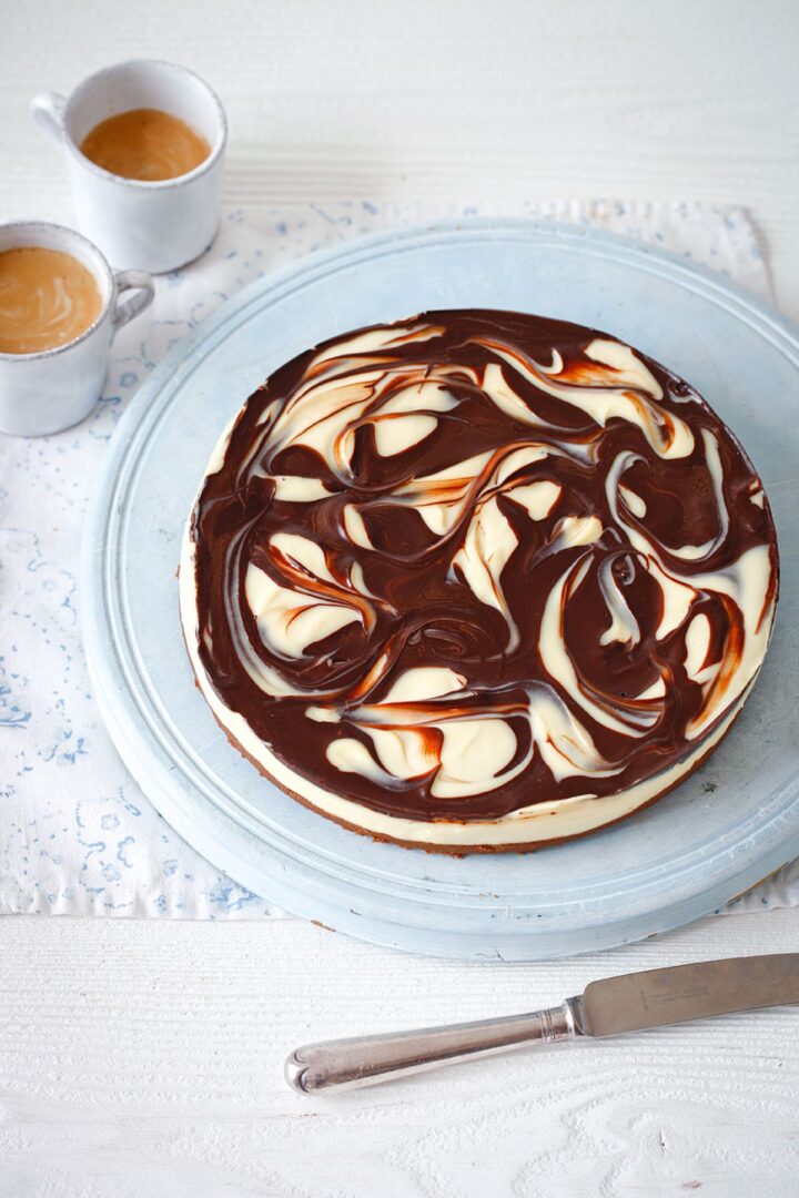 Chilled Marbled Chocolate Cheesecake