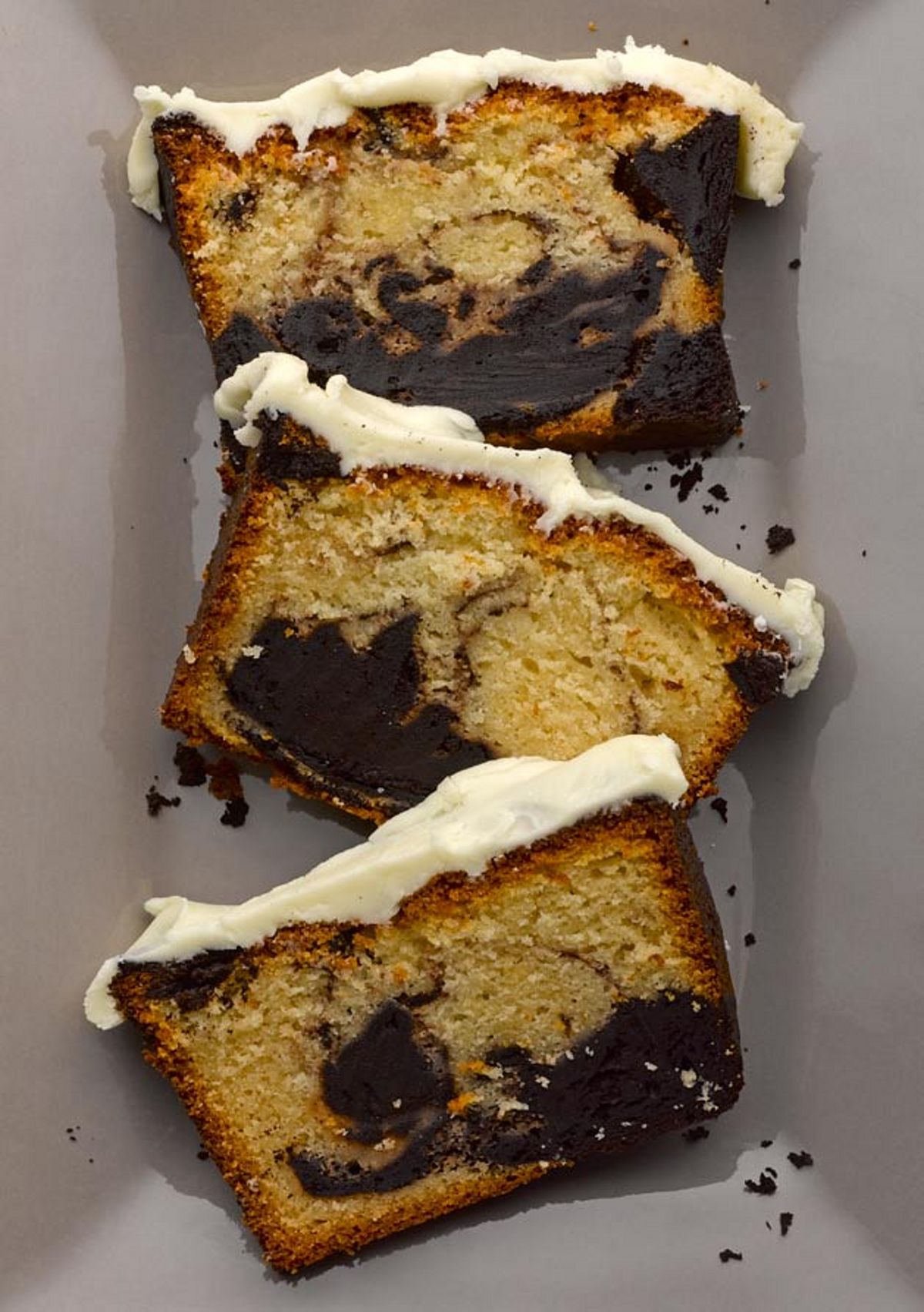 Chocolate Marble Cake with White Chocolate Icing