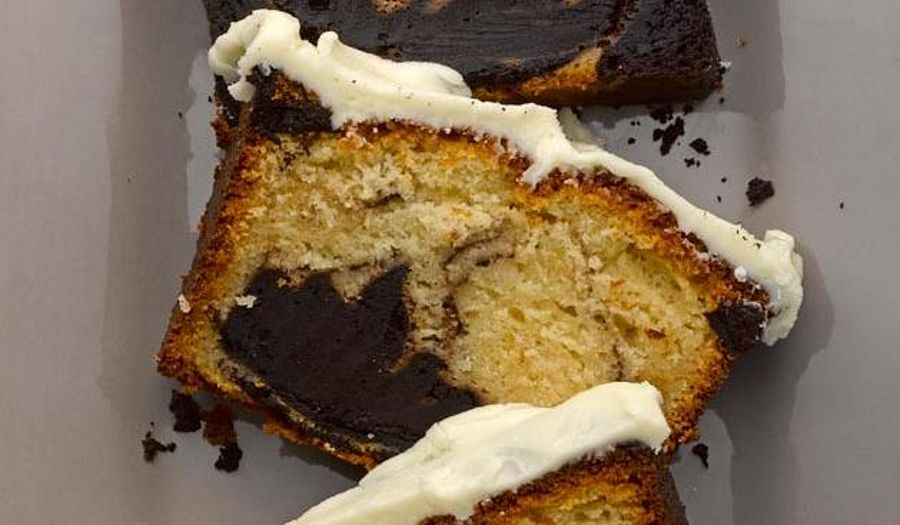 Chocolate Marble Cake with White Chocolate Icing