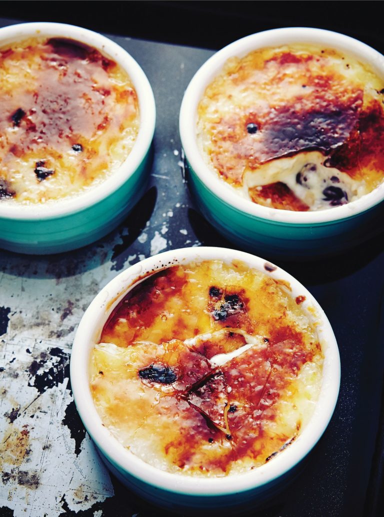 Bay and Blackcurrant Crème Brûlée