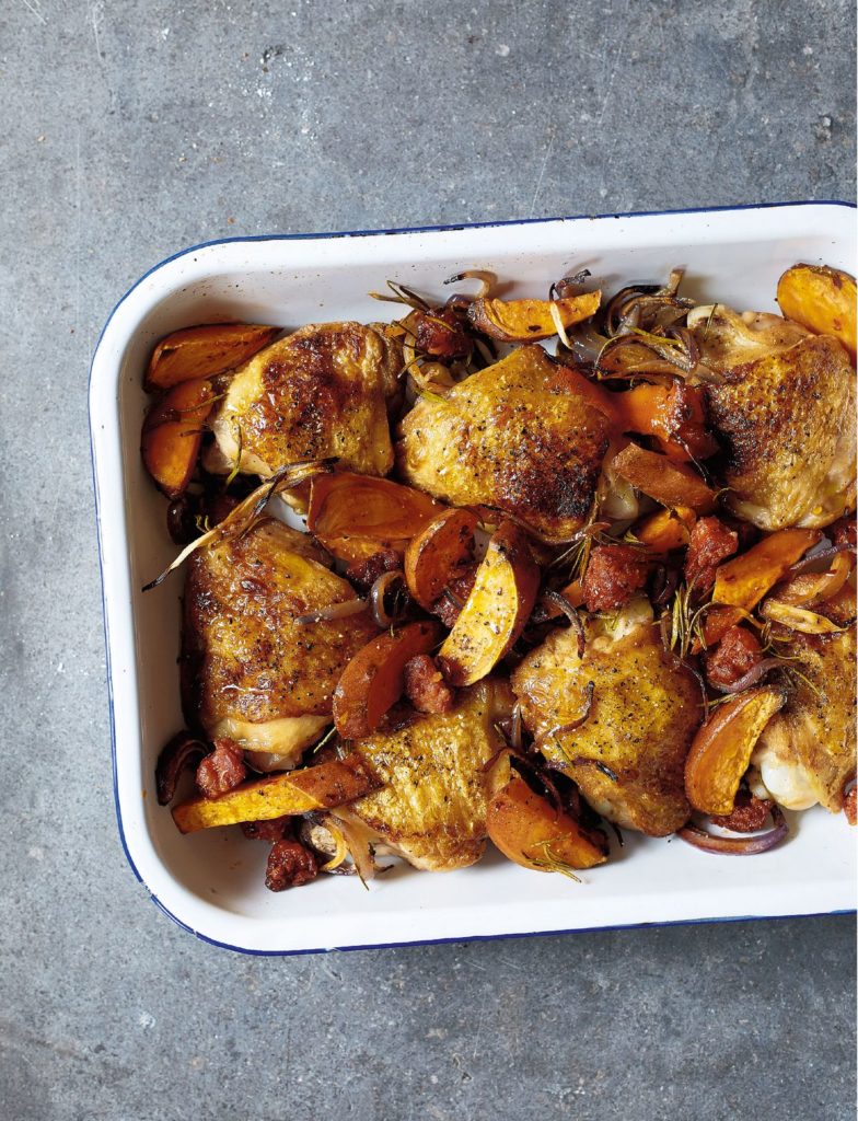 Chicken, Chorizo and Sweet Potato Bake