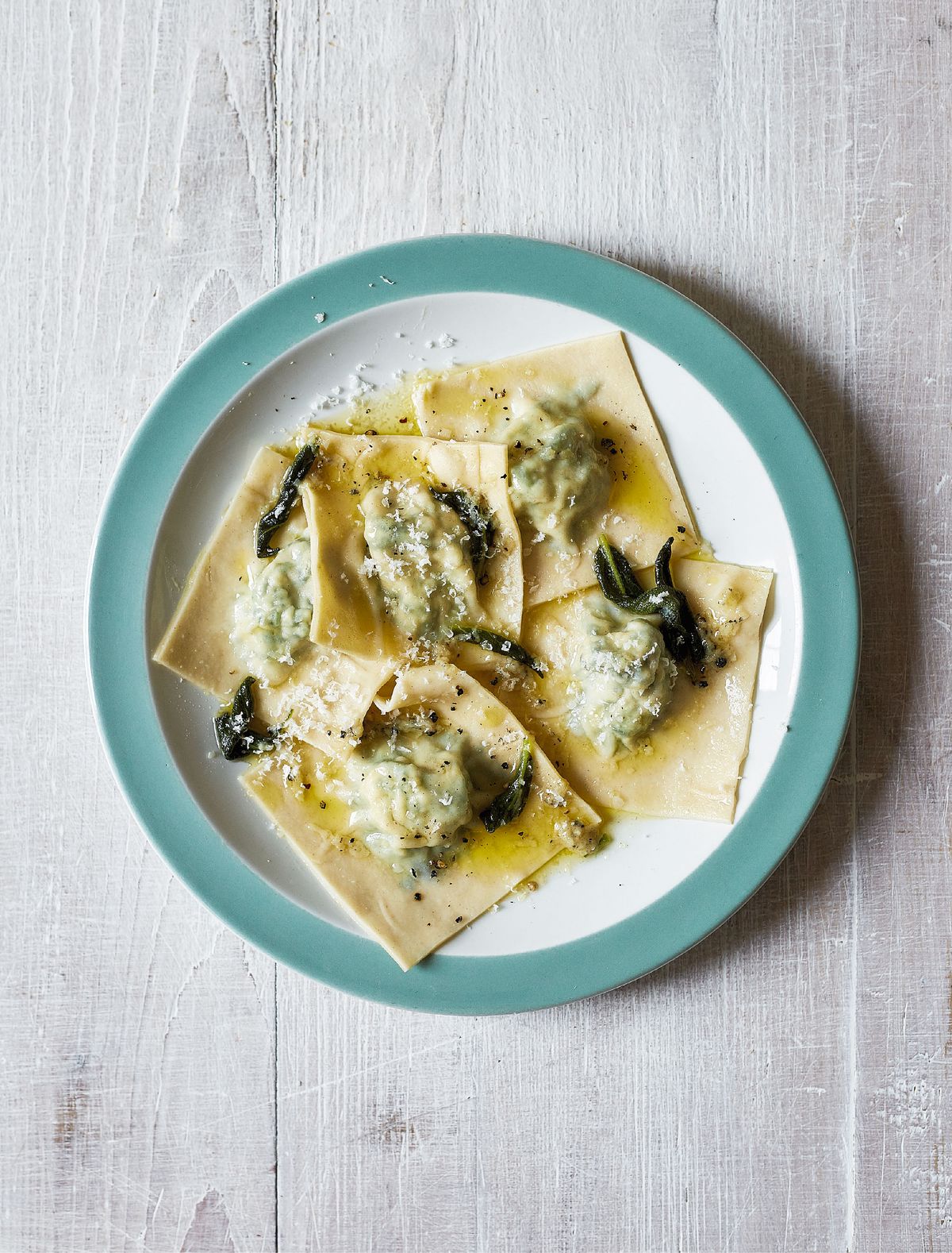 Spinach and Ricotta Ravioli with Sage Butter