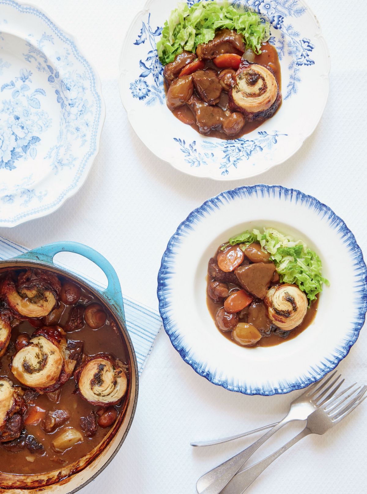 Beef and Ale Stew with Horseradish Spiral Dumplings