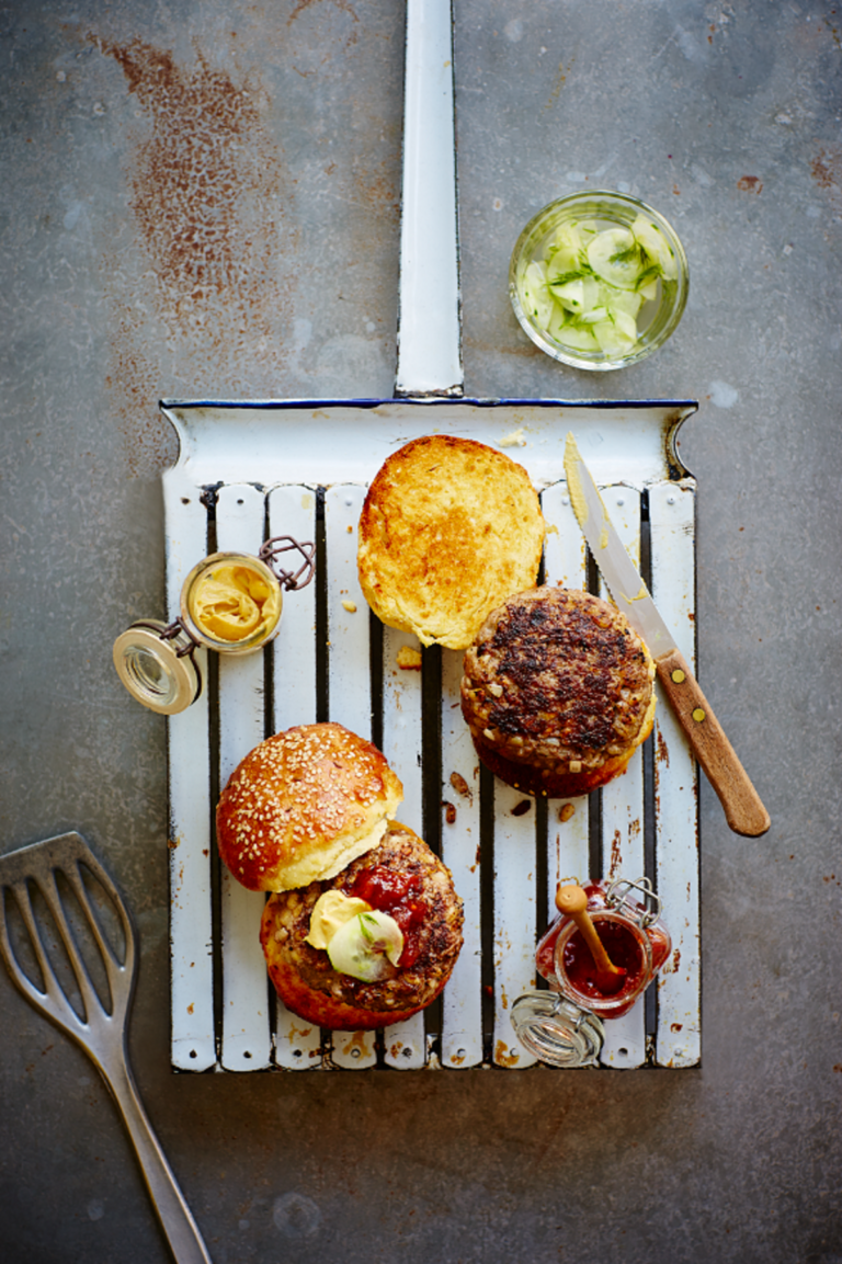 Beef and Barley Burgers