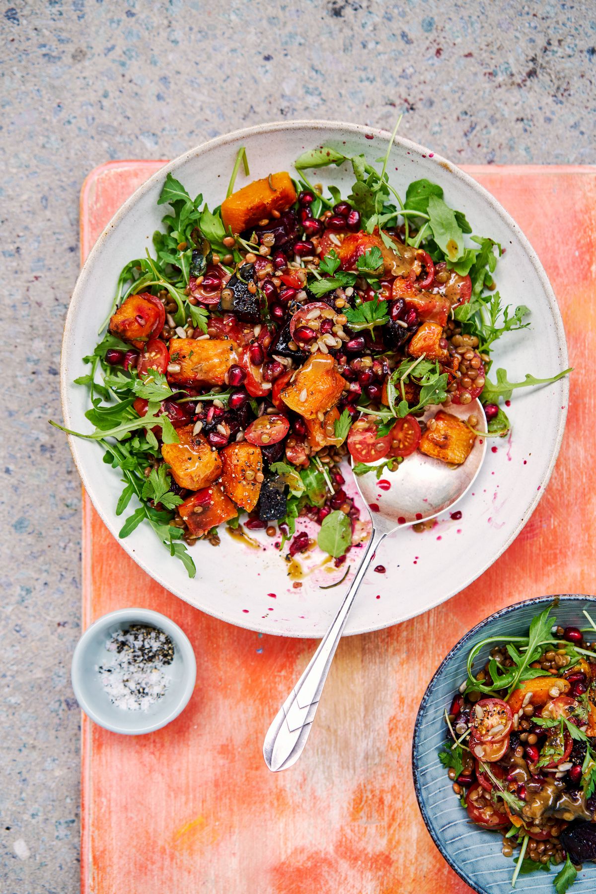 Roasted Beets and Butternut Squash with Tahini