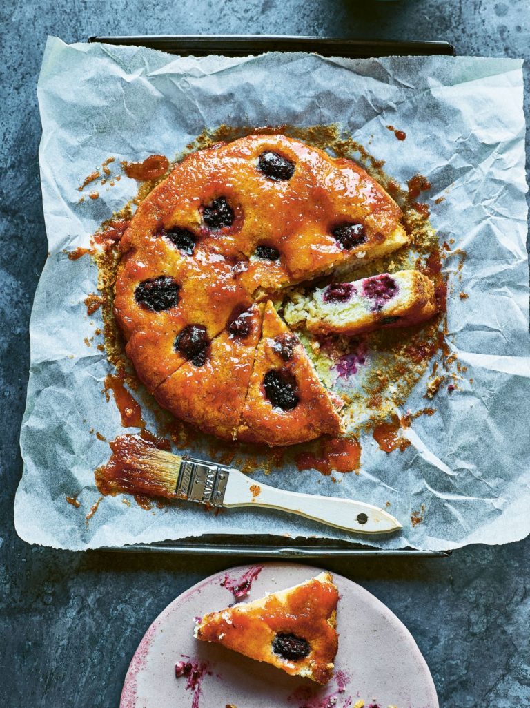 Blackberry Cake with Membrillo Glaze