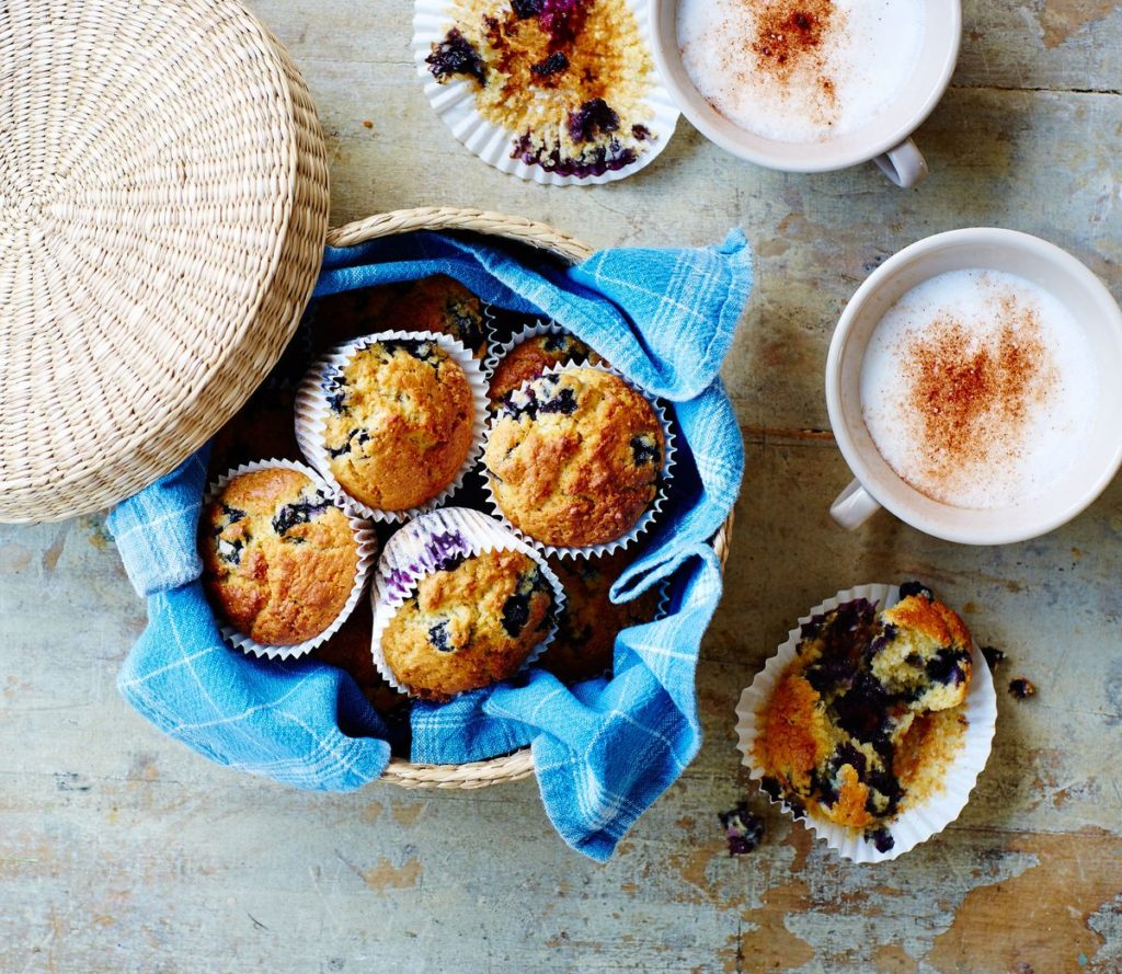 Blueberry, Amaranth, and Vanilla Muffins