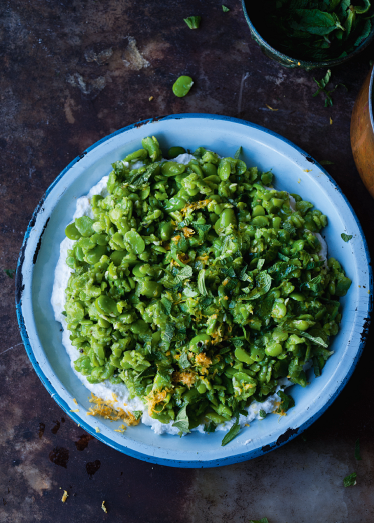 Broad Bean Spread with Roasted Garlic Ricotta