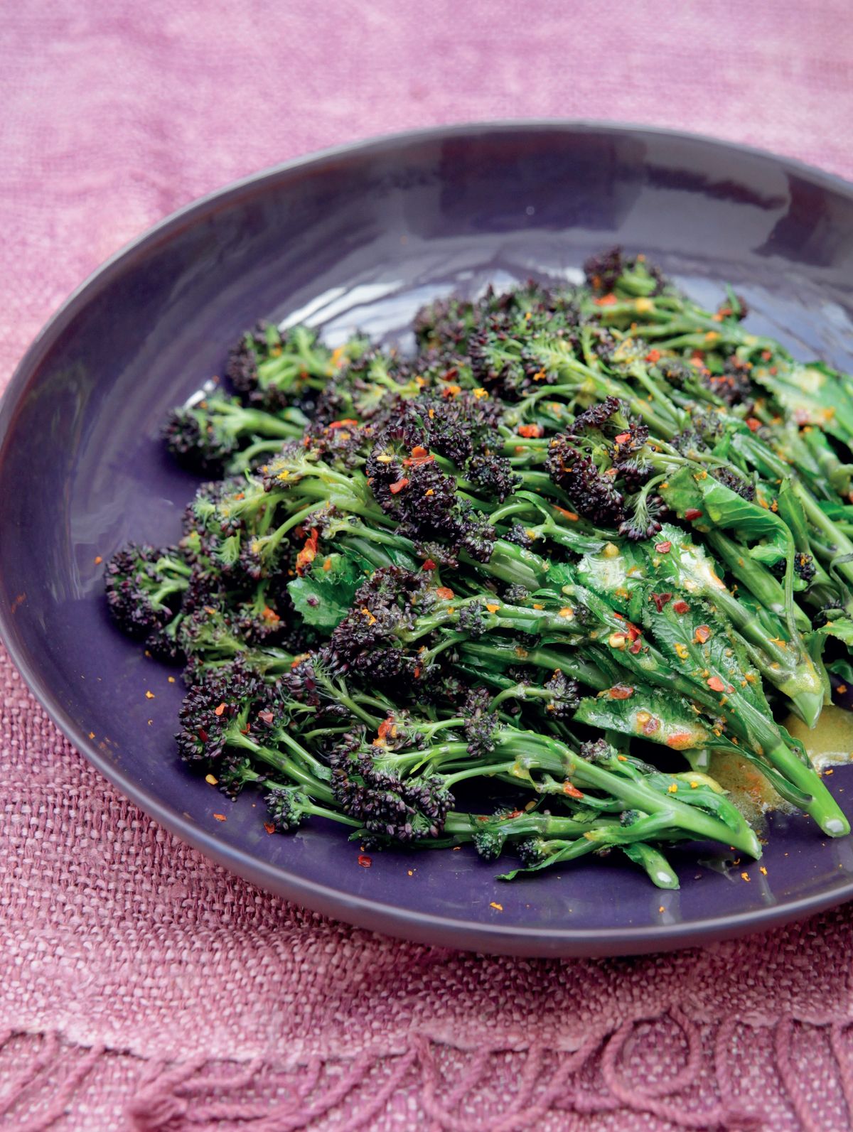 Purple Sprouting Broccoli with Clementine and Chilli