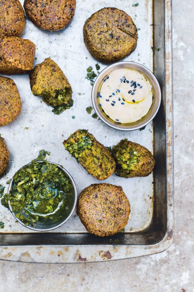 Coriander Falafel, Green Chilli Zhoug, Tahini, Greek Yoghurt