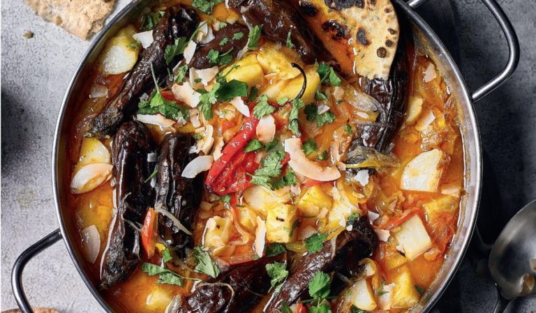 Vegetarian Caribbean-Inspired Curry Recipe with Fresh Roti