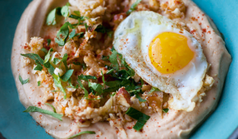 Celeriac Purée with Spiced Cauliflower and Quail’s Eggs Ottolenghi NOPI