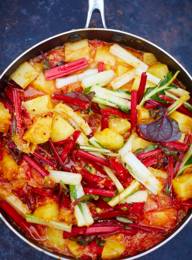 Rainbow Chard Saag Aloo