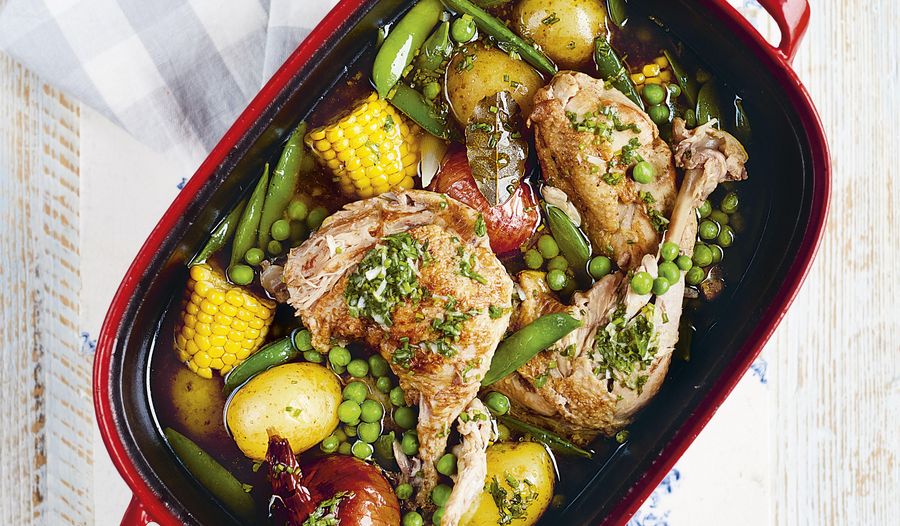 Swedish One Pot Chicken and Peas | Rachel Khoo