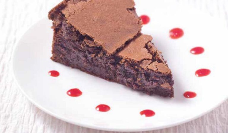 Chocolate Cake with Raspberry Coulis Recipe | Dinner Party