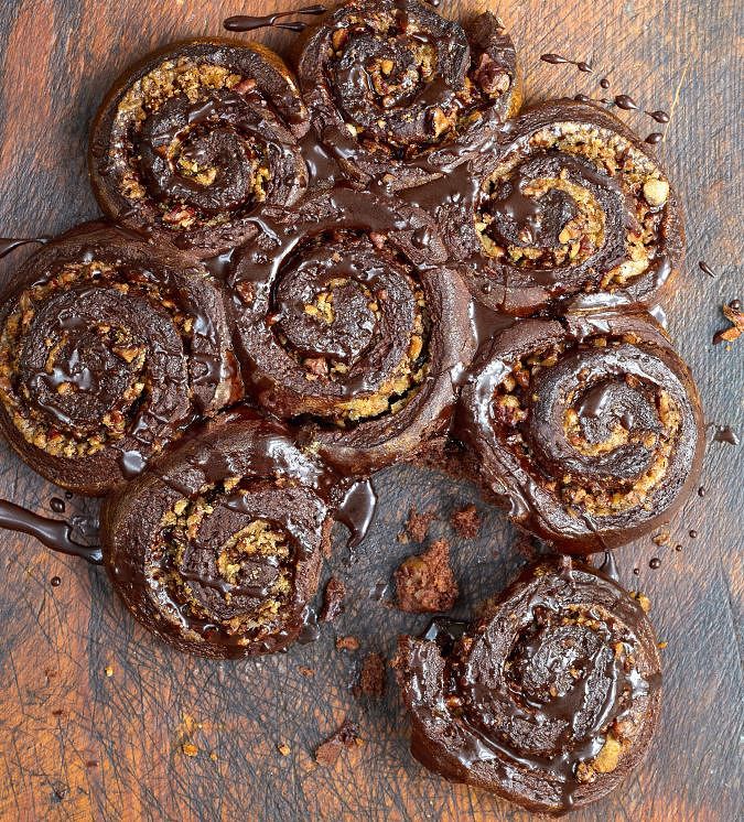 Chocolate Cinnamon Rolls from the Molly Bakes Chocolate cookbook