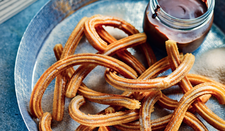 Churros with Hot Chocolate Recipe | Spanish Doughnuts