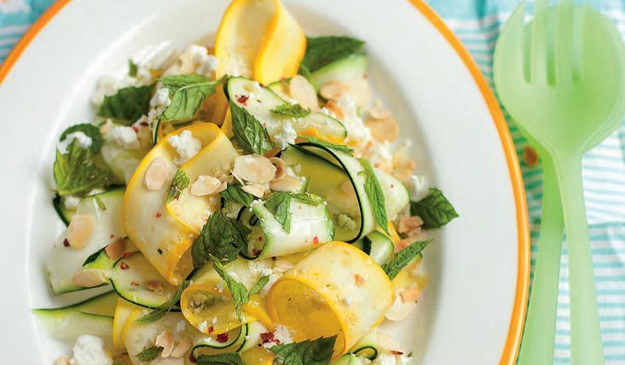 Yellow and Green Courgettes with Feta