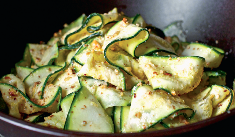 Courgette Ribbons with Almond Pesto