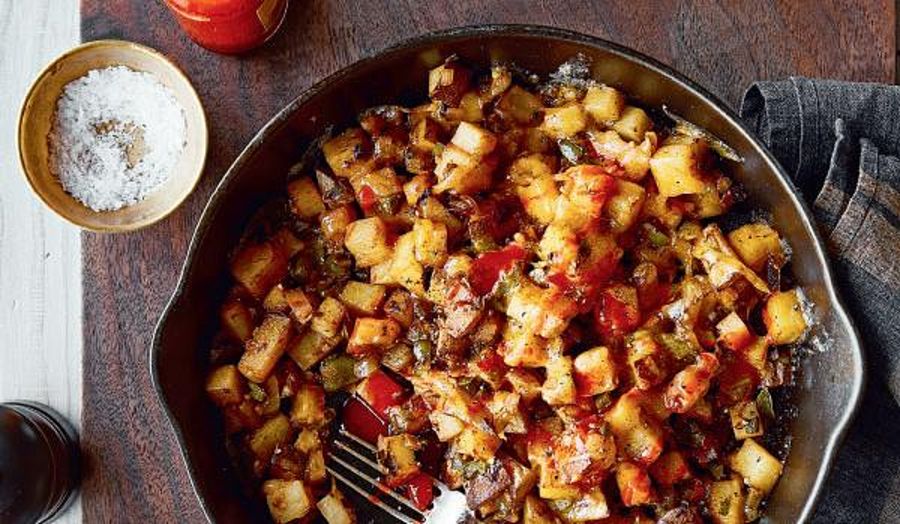 Chrissy Teigen's Cheesy Spicy Breakfast Hash Recipe