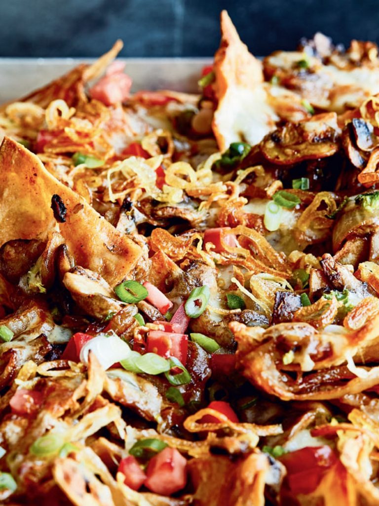 Mushroom and Crispy Shallot Nachos
