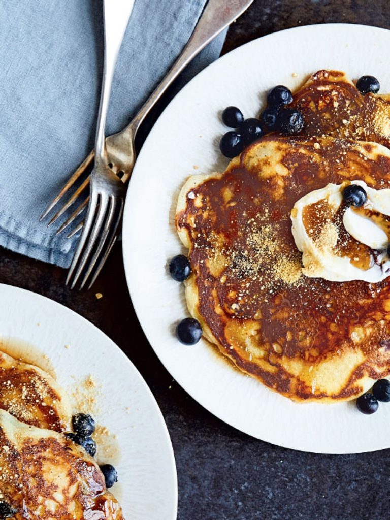 Blueberry Cream Cheese Pancakes