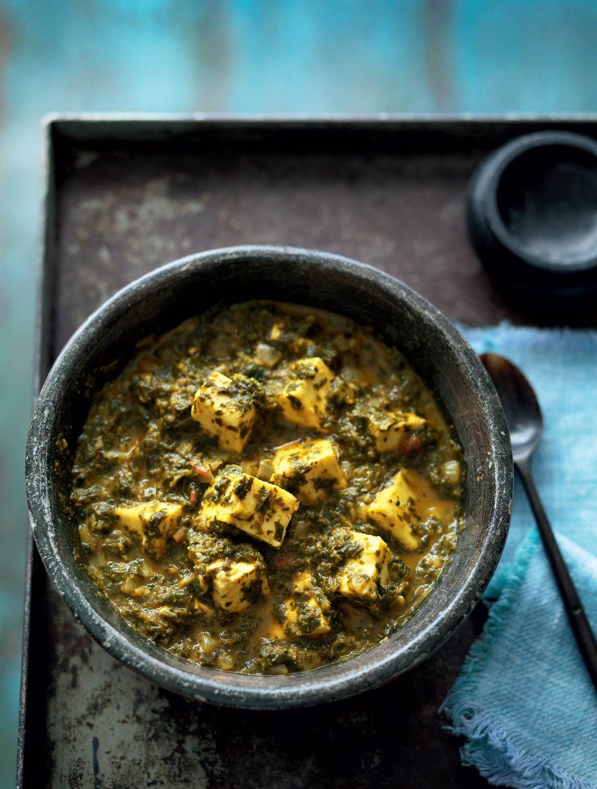 Spinach with Fresh Indian Cheese (Saag Paneer)