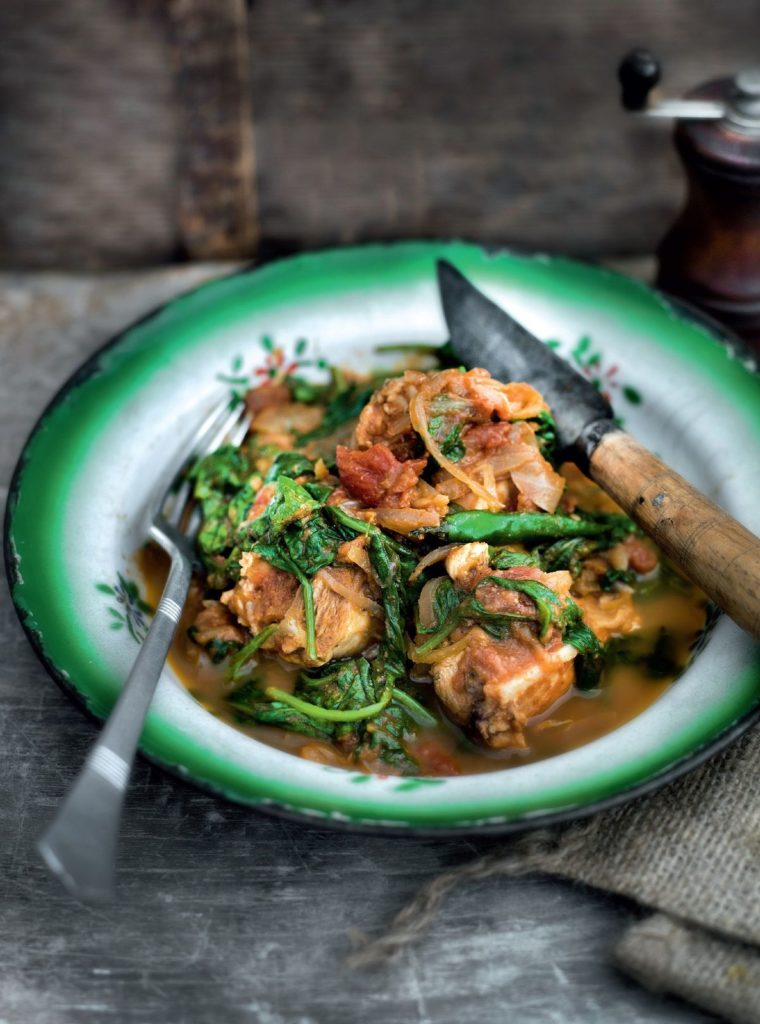 Chicken with Spinach (chicken palag)