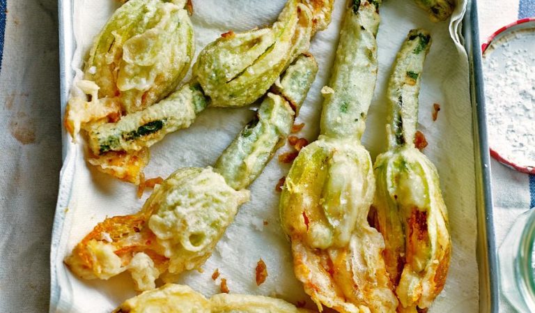 Deep-Fried Courgette Flowers Stuffed with Ricotta and Herbs