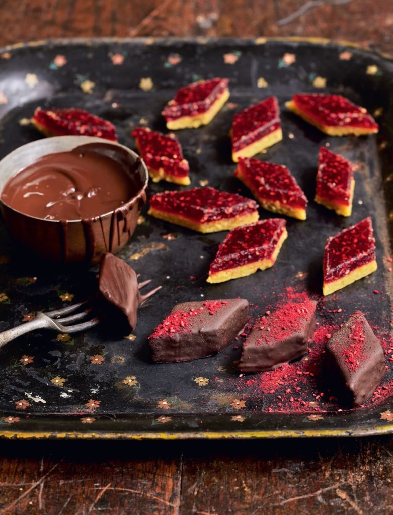 Pistachio Marzipan & Raspberry Diamonds